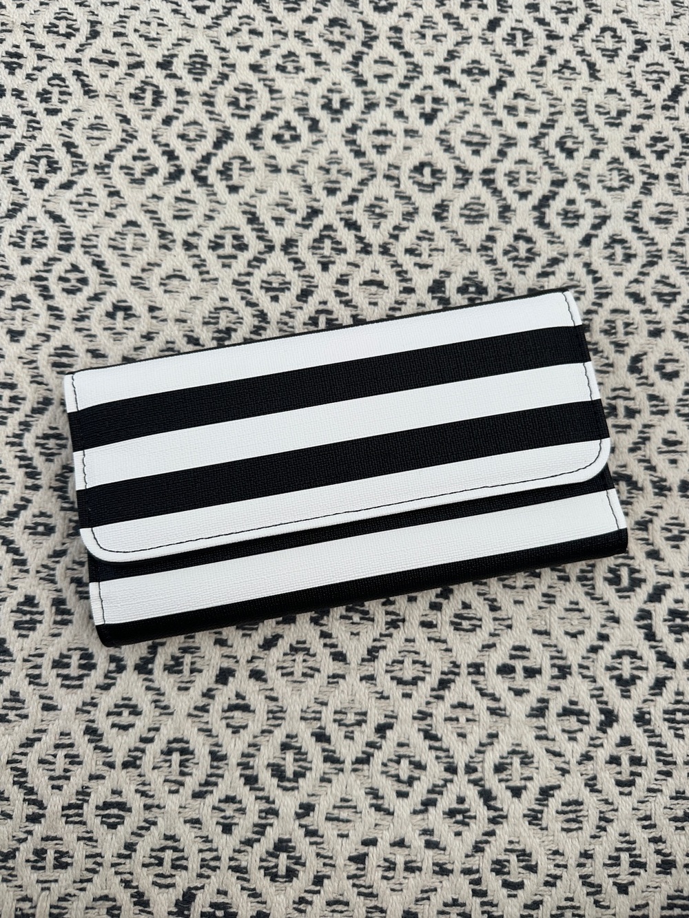 Striped Black and White Women's Wallet - Versatile Everyday Style
